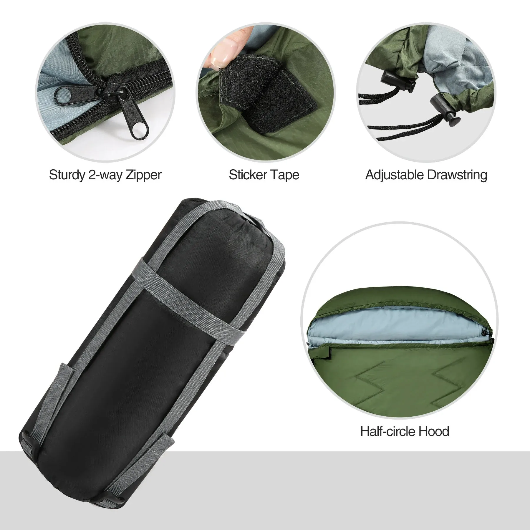 Oversized Ultralight Sleeping Bag for Backpacking