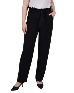 Petite Full Length Paper bag Waist Pants