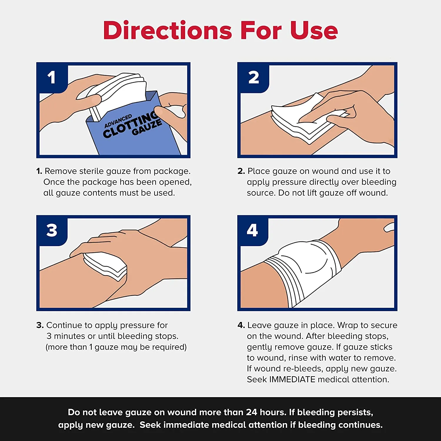 Quikclot Advanced Clotting Gauze - 3 X 24 In