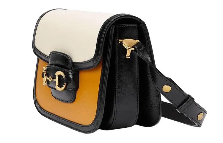 (WMNS) GUCCI Leather Horsebit 1955 Single-Shoulder Bag Small Caramel/Orange/White 602204-18YLG-7783